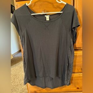 Forever 21 Charcoal Short Sleeve Top
